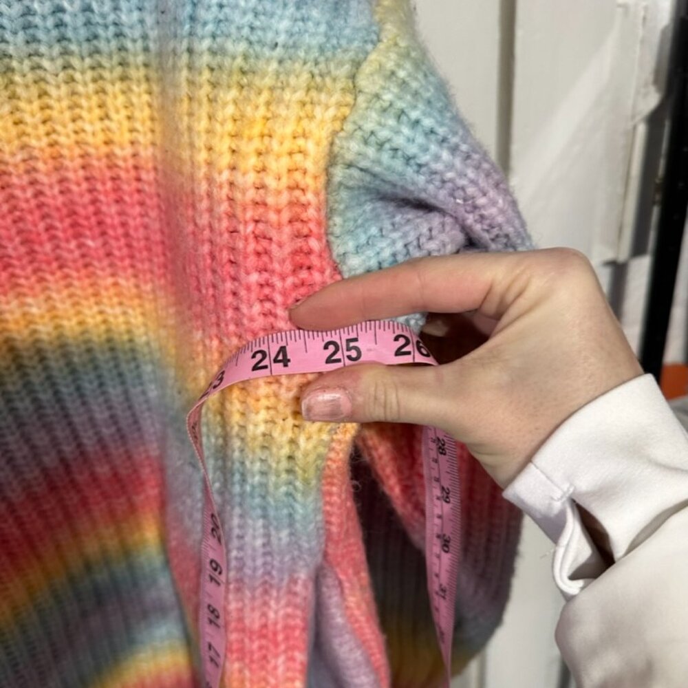 Blank NYC "I Hope So" Oversized Cardigan Sweater rainbow pastel - Picture 8 of 9
